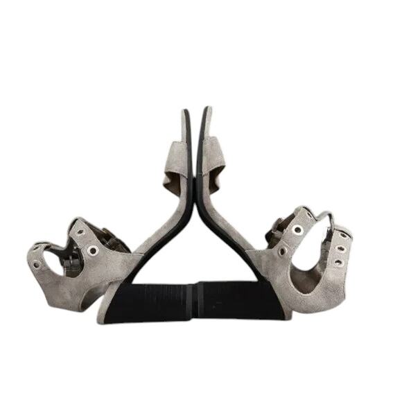 Sam Edelman Shoes Womens 6.5 Heeled Sandals Ankle Straps Leather Block Heel Grey - Picture 13 of 15